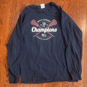 University of Pennsylvania Men’s lacrosse champions Navy Long Sleeve Tee size M